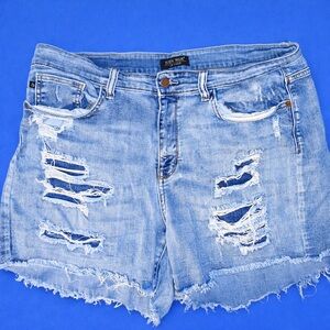 Judy Blue Women's Ripped Jean Shorts - Light Blue